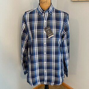 NWT Van Heusen Blue Plaid Men Shirt Size S